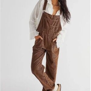 Free People We The Free ZIGGY Corduroy Brown Cord Overalls Small